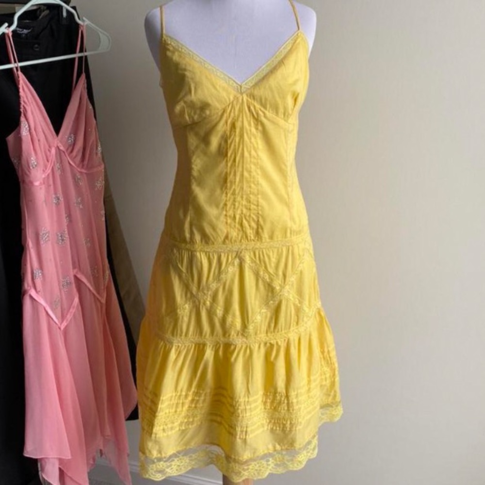 Vintage 90s Yellow Betsey Johnson Dress